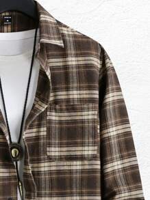 Manfinity Hypemode 男士格子襯衫 - 棕色 - 查看 4