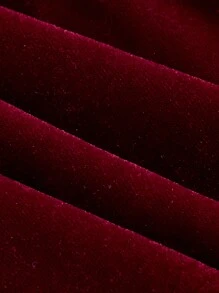 SHEIN MOD Retro Màu Đỏ Sâu Cổ vuông Tay áo dài Của phụ nữ Đầm - Đỏ - Xem 4