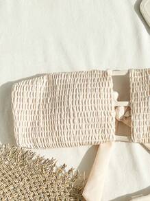 SHEIN Swim Bộ bikini băng đô cut-out đi biển mùa hè - Màu be - Xem 3