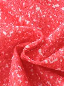 SHEIN Young Girl Figure & Letter Graphic Sweatshirt - Red - View 3