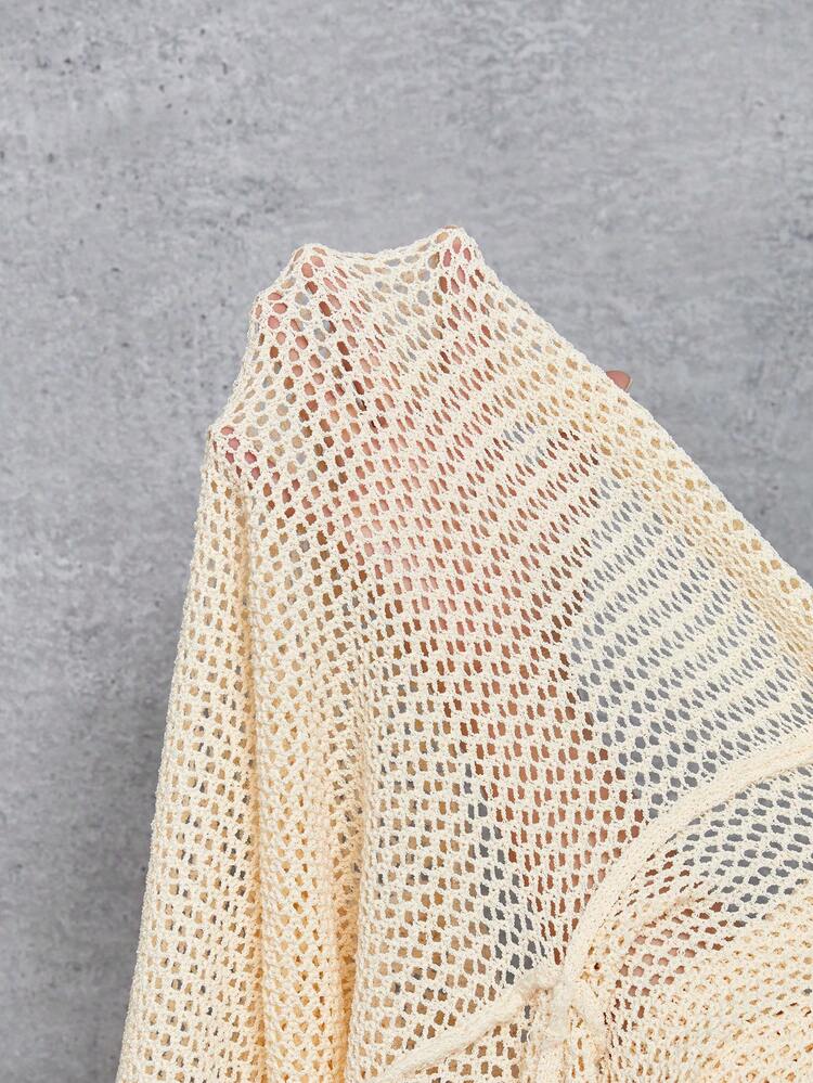 Star Pattern Mesh Knitted Sweater
