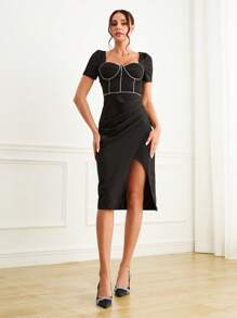 SheIn Belle 女款時尚高跟泵鞋 - 黑色 - 查看 6