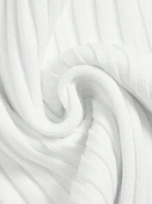 SHEIN BASICS Women's High Collar Ribbed Sweater Dress - White - View 7