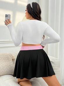 SHEIN EZwear Kích thước lớn Khối màu Diamante Thiết kế Quần short - Nhiều màu - Xem 1