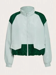 VARSITIE Áo khoác tay Raglan có dây rút hai tông màu, trang phục quần vợt nữ - Nhiều màu - Xem 3