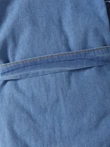 寶寶女孩優雅的鈕扣破洞連身褲,配有法式袖子,適用於秋季 - 中等水洗藍 - 查看 8