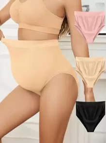 Moonlight & Mama High-Waisted Elastic Maternity Panties (Set Of 3) For Mother