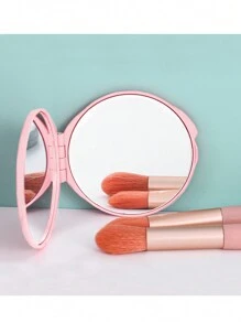 1pc Mini Round Folding Mirror,Cheap,Stocking Stuffers,Makeup,Makeup Tools,Cheap Stuff,Gifts,Gifts For Women,Christmas Gifts - Pink - View 5