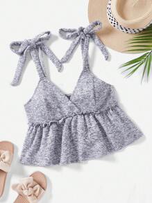 Soleia Thuốc nhuộm Không gian Cà vạt vai Áo Peplum Cami - Nhiều màu - Xem 1
