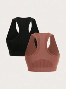 SHEIN Velisys 2 Pezzi Reggiseno Sportivo Tinta Unita
