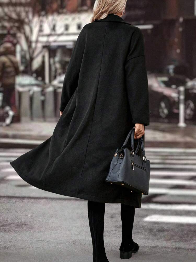 Women's Plaid Patchwork High Collar Woolen Coat Fall Cloth For Women