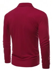 男裝加大尺碼polo衫 - 紅色 - 查看 2