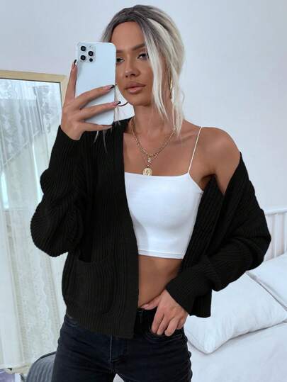 EMERY ROSE Casual cardigan tröja, långärmade toppar