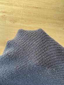 SHEIN Slayr 毛茸茸袖口落肩袖開襟衫 - 藏蓝色 - 查看 4