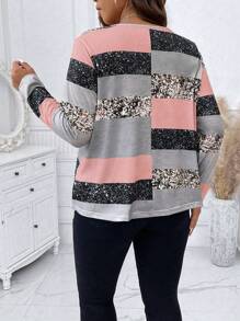 Celure 大碼撞色半拉鏈T恤 - 彩色 - 查看 2