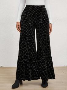SHEIN Privé Elegant Women's Flare Pants - Black - View 1