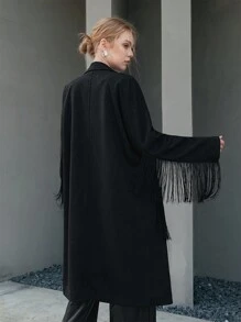Anewsta Abrigo largo versátil de mujer - Negro - Ver 2