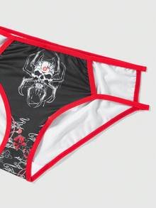 ROMWE J-Fashion 女性三入組骷髏、鬼、武士圖案內褲 - 彩色 - 查看 4