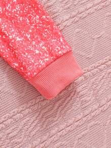 SHEIN Young Girl Figure & Letter Graphic Sweatshirt - Red - View 5