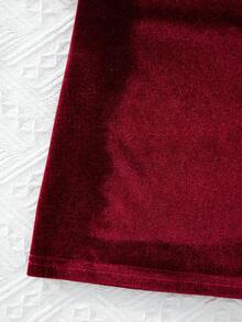 SHEIN 女大童拼接領絲絨洋裝 - 彩色 - 查看 5