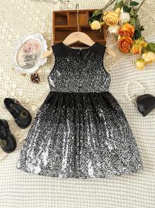 SHEIN Cô Gái Trẻ Kim sa Váy không tay - Nhiều màu - Xem 2