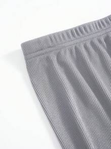 SHEIN 女性口號印花上衣和褲子套裝 - 灰色 - 查看 4