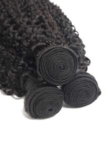 3pcs Bundles Kinky Curly  Natural Black Virgin Human Hair - SNatural - View 4