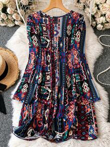 SHEIN LUNE Hơn In Địa lý áo - Nhiều màu - Xem 2