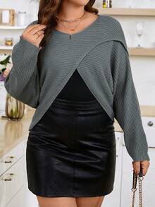 Calvaya 大號針織衫套頭 - 灰色 - 查看 5