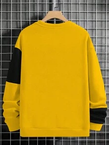 Manfinity Men's Contrast Color Round Neck Sweatshirt - Multicolor - View 2
