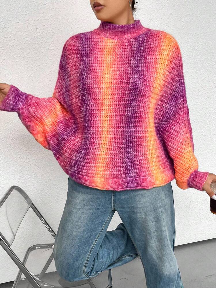 Batwing Sleeve Knit Sweater