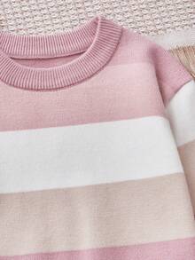 Baby Girl Colorblock Sweater & Knit Pants - Pink - View 4