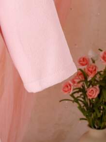 Bébé Fille Manteau À Volants À Rabat Sans Pull - Rose bonbon - Voir 7