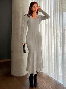 Aloruh Women's Solid Color Mermaid Hemline Dress - Multicolor - View 5