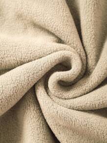 INAWLY Women's Drop Shoulder Velvet Sweatshirt - Apricot - View 3