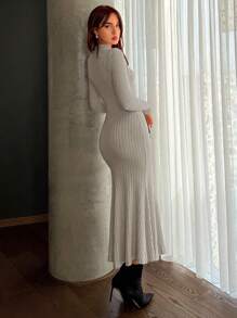 Aloruh Women's Solid Color Mermaid Hemline Dress - Multicolor - View 2