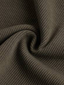 SHEIN 3pcs/Set Tween Girls Athletic Street Style Solid Color Halter Crop Top, V-Neck Snug Fit Tank Top (Black-White-Army Green) - Multicolor - View 8