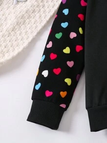 Sparklyn 少女心印花拉彎袖運動衫和褲子套裝 - 黑色 - 查看 3