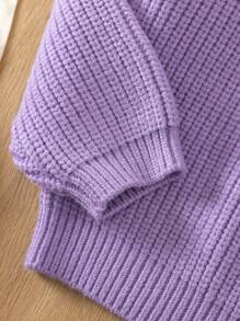 SHEIN Little Girls' Heart Pattern Sweater And Skirt Set - Multicolor - View 6