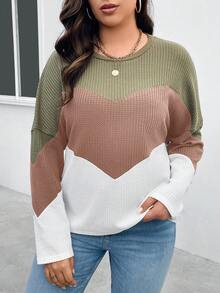 SHEIN LUNE 大尺碼女式拼色 T 卹 - 彩色 - 查看 5