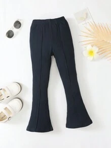 SHEIN Young Girl Flared Pants - Navy Blue - View 1