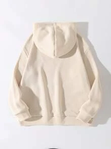 Manfinity Homme Loose Men's Hooded Sweatshirt With Slogan Print