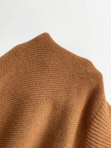 SHEIN Frenchy Cable Knit Raglan Sleeve Sweater