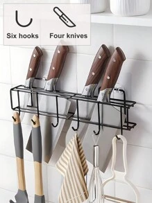 SHEIN Basic living 1Pc  Metal Knife Shelf kitchen Organizer Rack Multifunctional shelf