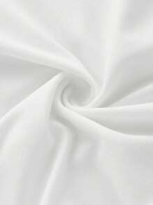 SHEIN ICON Solid Mesh Insert Mock Neck Bodysuit - White - View 5