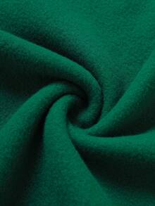 SHEIN EZwear Ladies' Solid Color Drop-shoulder Cropped Sweatshirt - Dark Green - View 5
