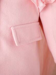 Bébé Fille Manteau À Volants À Rabat Sans Pull - Rose bonbon - Voir 6