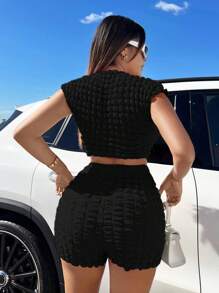 SHEIN SXY Summer Solid Texture Set - Black - View 2