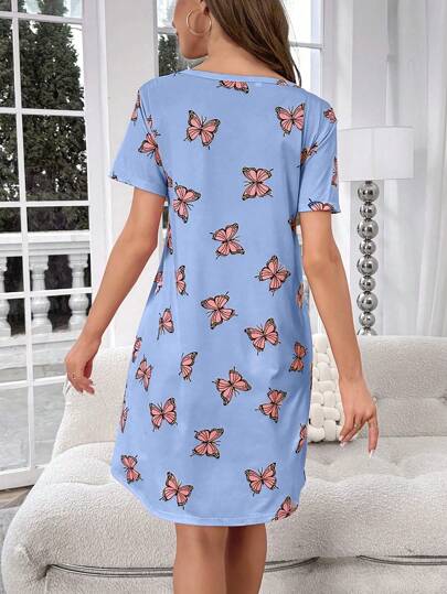 Butterfly Print Sleep Dress Pajama view 2