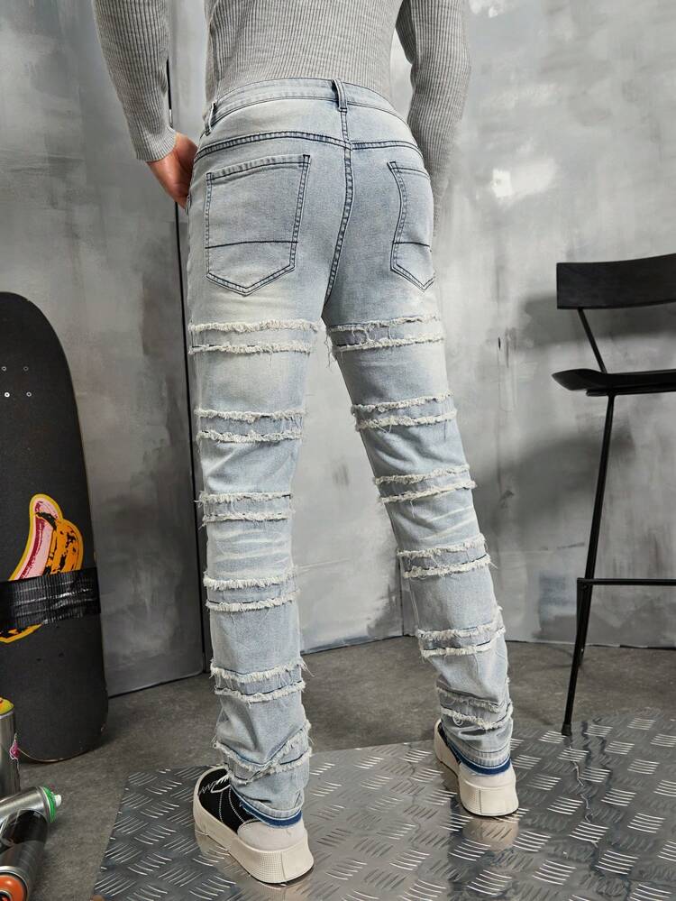 Men's Frayed Edge Denim Jeans